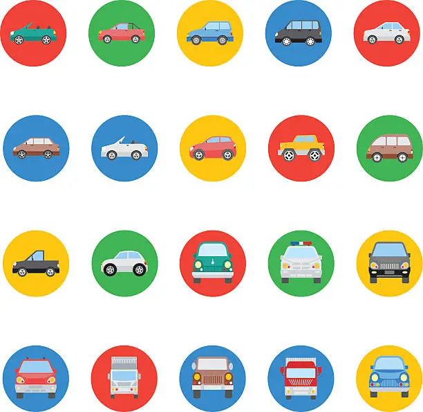 Vector illustration of Transports Vector Icons 1