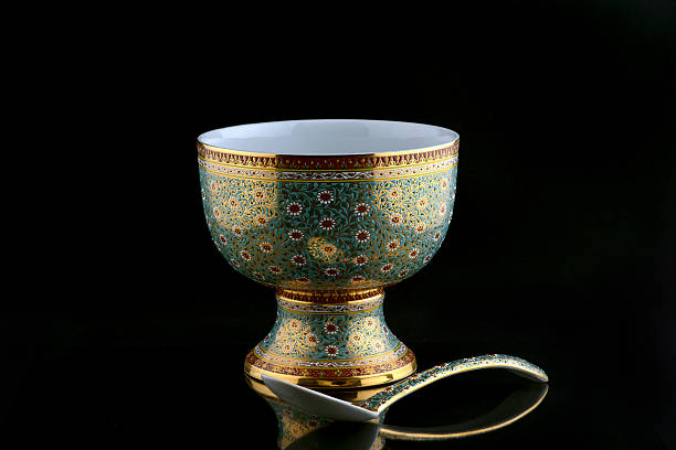 ライス磁器、タイ風のパターン - plate ceramics pottery isolated ストックフォトと画像