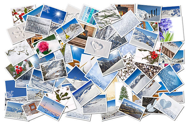 istock Winter and snow  photos collage isolated on white background 519765161