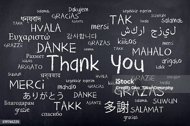 Thank You Word Cloud In Many Different Languages Stock Photo - Download Image Now - Thank You - Phrase, Variation, Gratitude