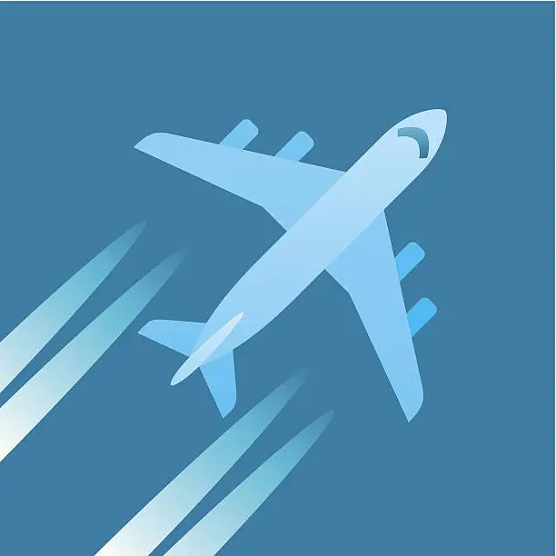 Vector illustration of Airplane flying