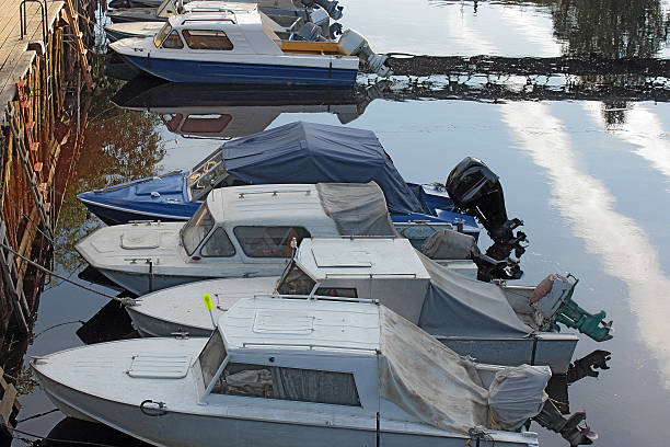 istock powerboats moored at the pier 519766461