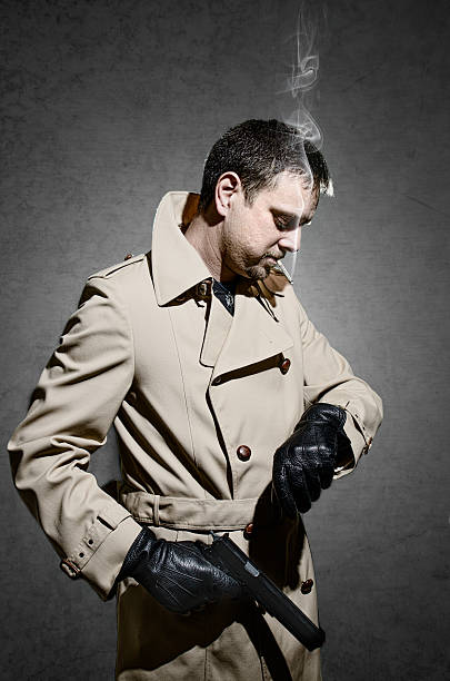 istock Killer standing on dark background waiting time to kill 519770411