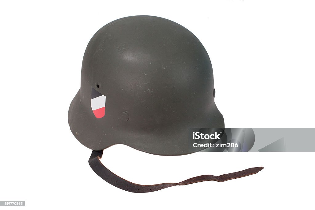 German Army helmet World War II period German Army helmet World War II period isolated on a white background 1933 Stock Photo