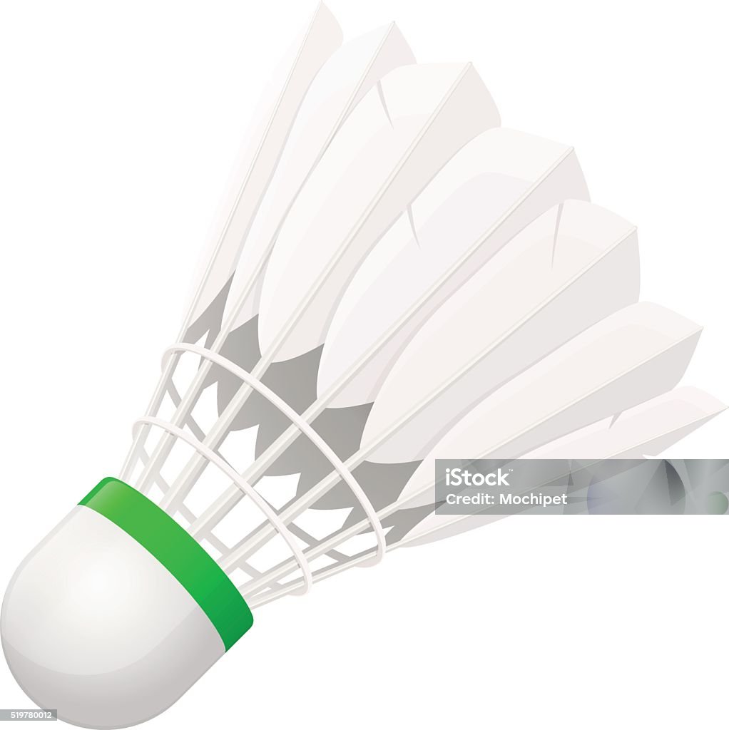 Volante de bádminton de pájaro plumas de ganso - arte vectorial de Bádminton - Deporte libre de derechos