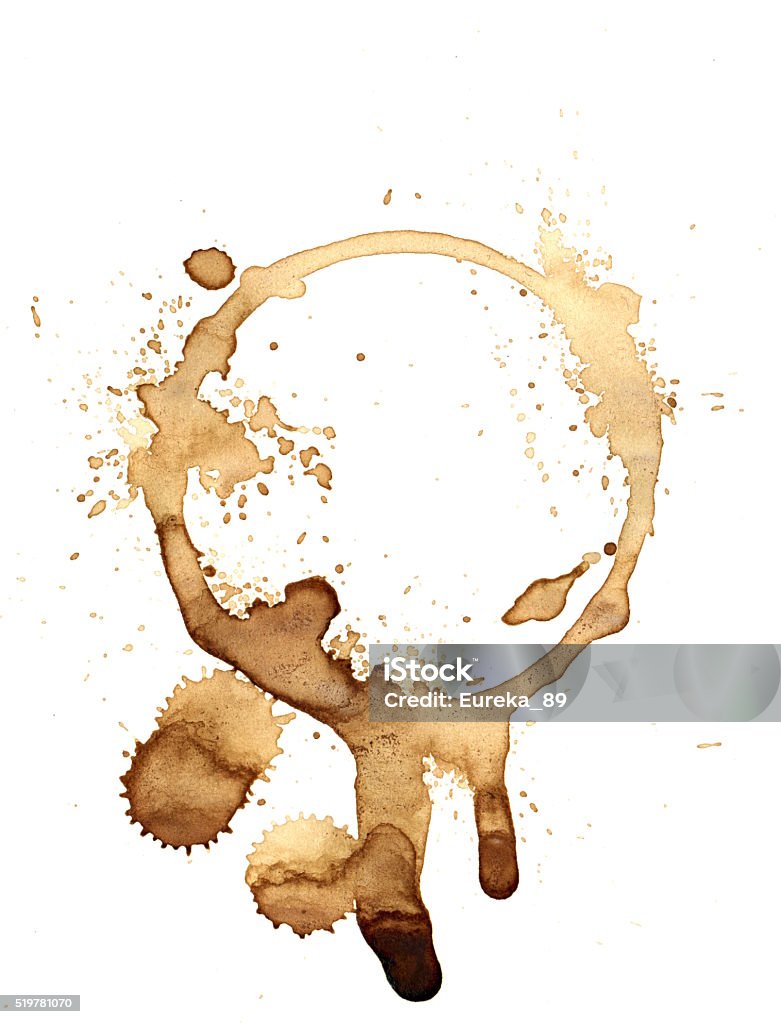 Background coffee ring. Real coffee. Coffee - Drink Stock Photo