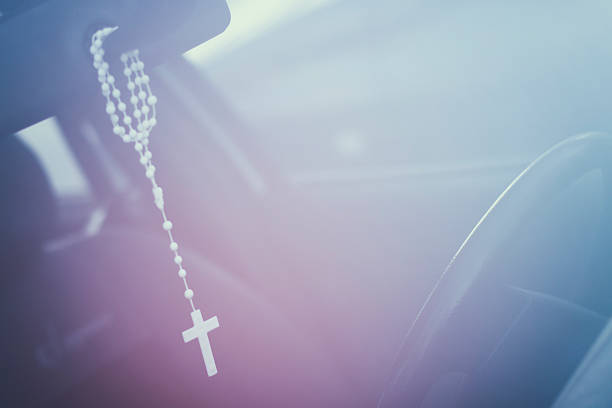 Background, space for text, color, lights, religion, rosary, cross, motion, sun, prayer, Christianity