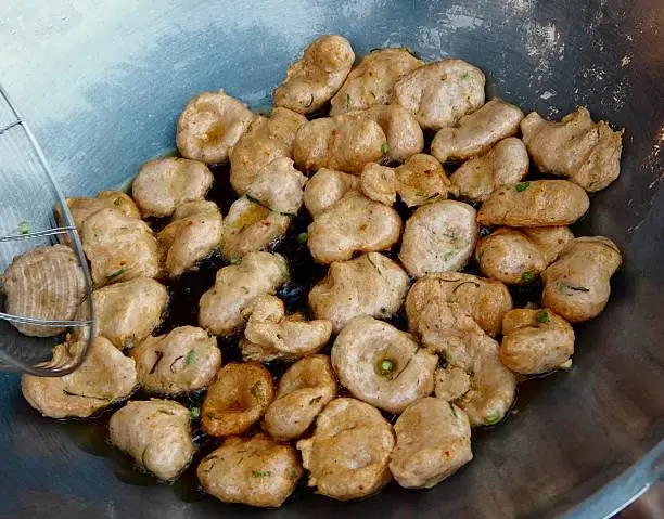 Photo of Deep fried fish-paste balls  in action