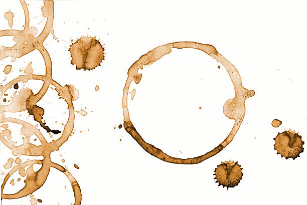 hintergrund kaffee-ring. real kaffee. - coffee stain stock-fotos und bilder