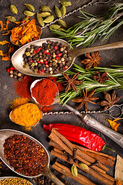 istock Set of various aromatic colorful spices 519790570