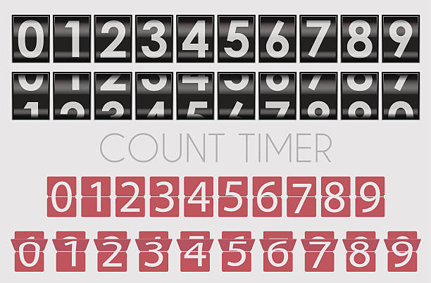 illustrations, cliparts, dessins animés et icônes de compter minuterie de - digital display number countdown digitally generated image