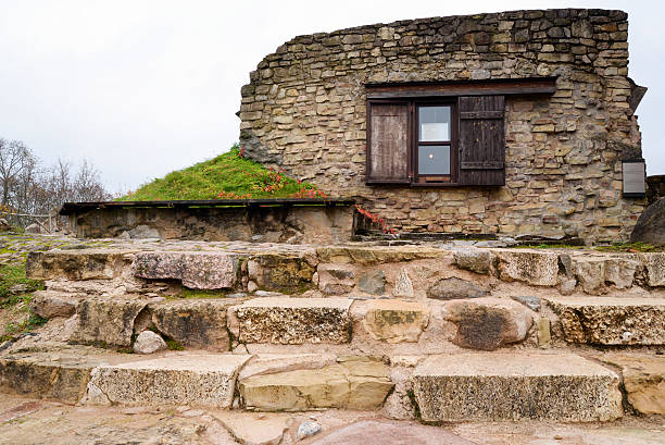 istock Old stone stairs leading to castle ruins 519802469