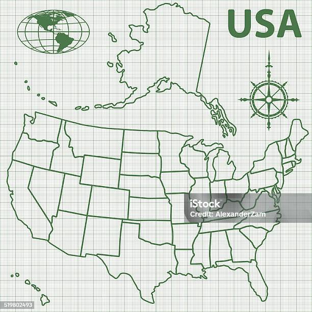 Contour Map Of Usa Stock Illustration - Download Image Now - Alaska - US State, Cartography, Collection