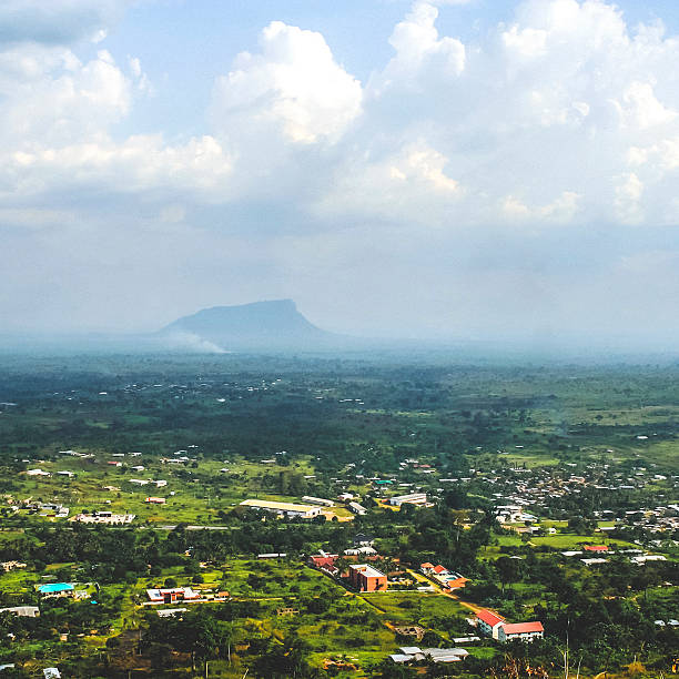 A view of Rwanda's capital city, Kigali, from the top of Kigali Mountain. Rwanda is referred to as the Land of a Thousand Hills due to its hilly landscape.