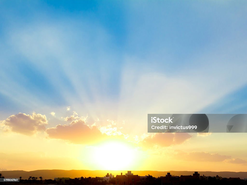 Sunny Landscape Beautiful Sunset Day Stock Photo