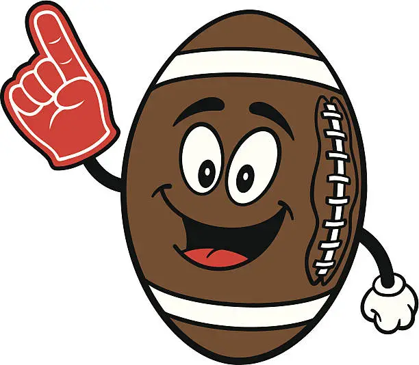 Vector illustration of Football Mascot with Foam Finger