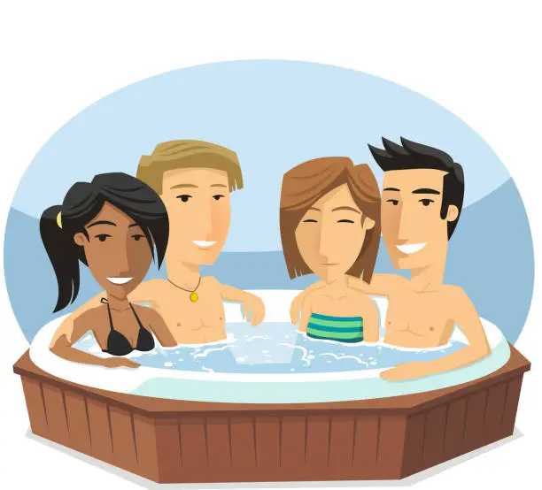 Vector illustration of hot tub Hot Tub Bath Spa