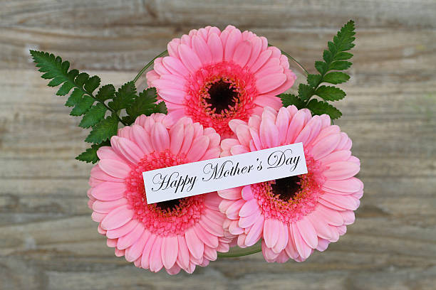 istock Happy Mother's day card with pink gerbera daisies 519826998
