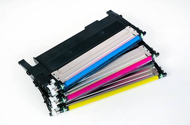 istock Toner cartridge set for laser printer. Computer supplies. 519829912
