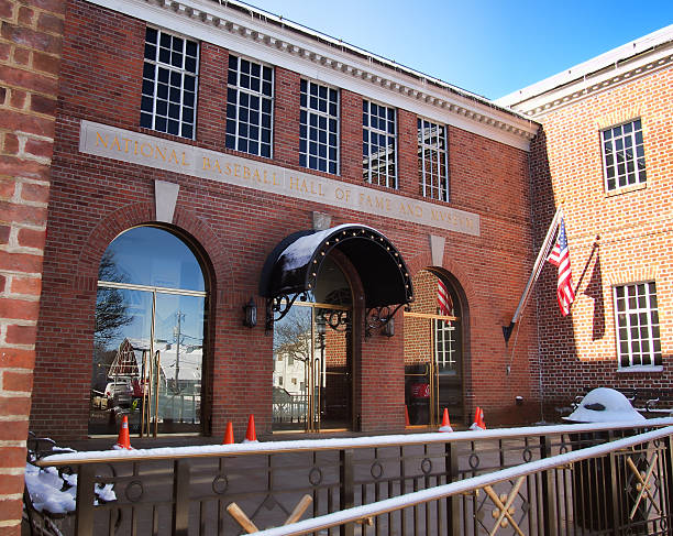 Cooperstown, New York, USA. April 5, 2016. Entrance  to the National Baseball Hall of Fame