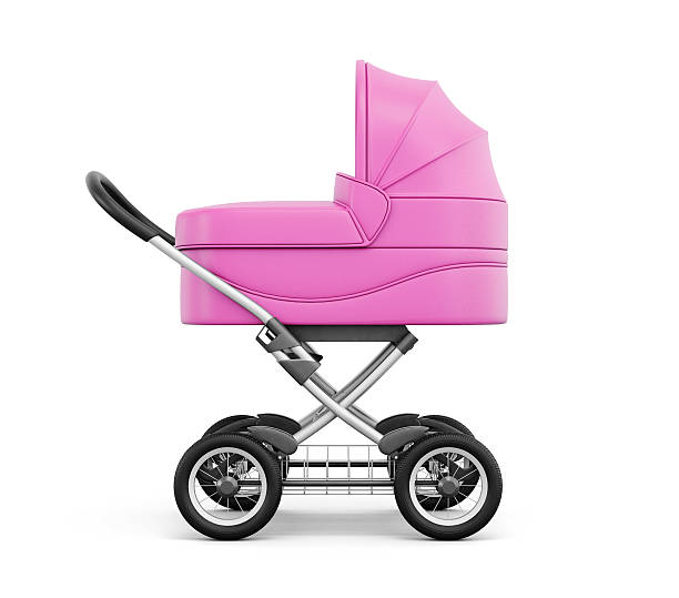 istock Side view of baby stroller on a white background. 519833084