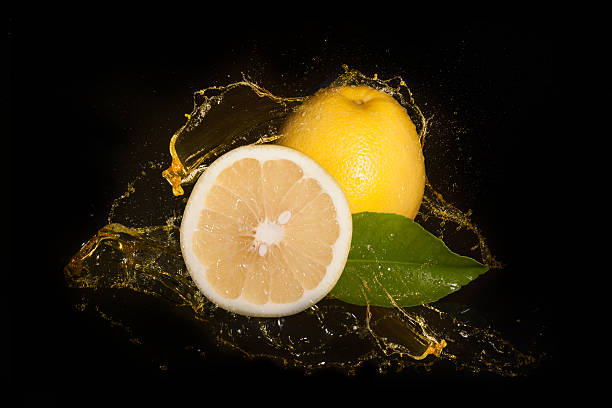 Yellow Grapefruit Inside Juice Splash