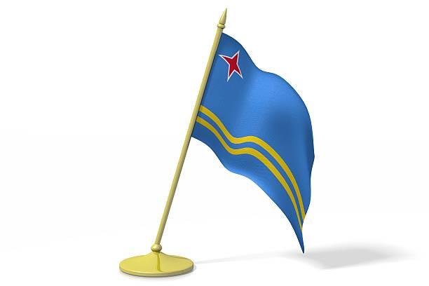 istock 3D flag of Aruba 519834228