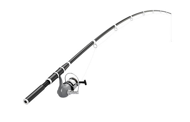 istock Fishing rod spinning on a white background. 3d illustration 519834868