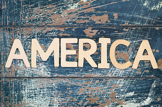 istock America written with wooden letters on rustic surface 519836890