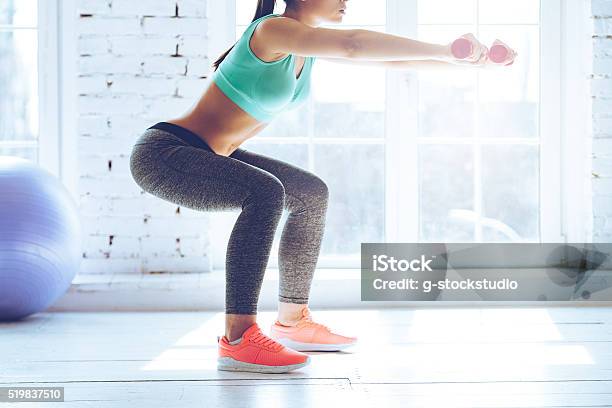 Burn In Buttocks Stock Photo - Download Image Now - Squatting Position, Women, Buttocks