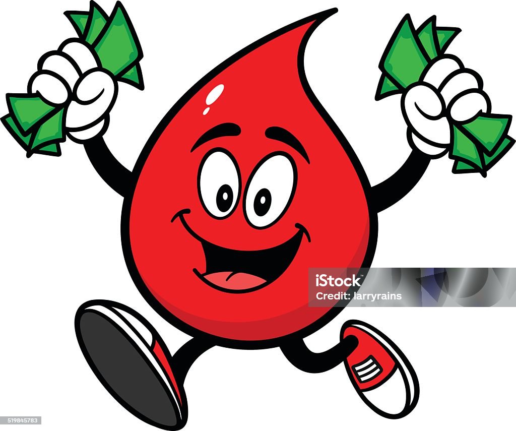 Blood Drop with Money Athlete stock vector