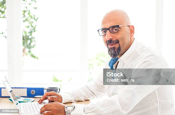 Working Man On Computer Stock Photo - Download Image Now - Adult, Adults Only, Business