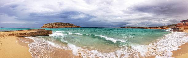 Ibiza Beach Panorama stock photo