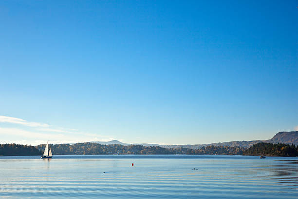istock Sailing boat on the  fjord. 519847935