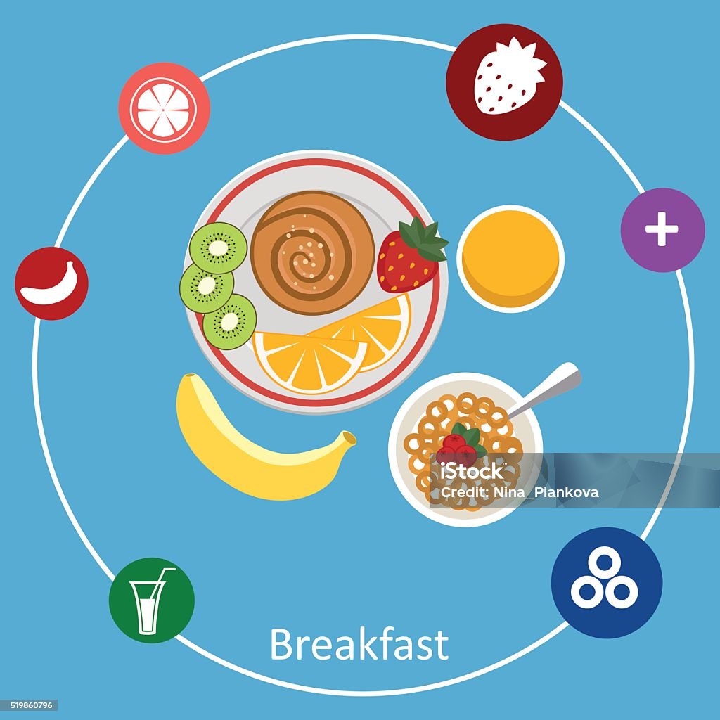 Breakfast Time Frame Concepts For Breakfast Time Stock Illustration - Download Image Now ...