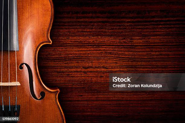 Violin On Grunge Dark Wood Background Stock Photo - Download Image Now - Violin, Orchestra, Textured