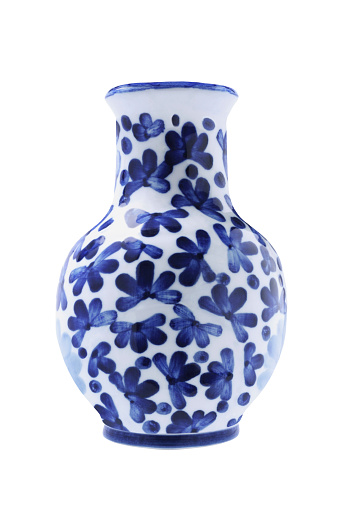 Chinese Porcelain Vase on White Background