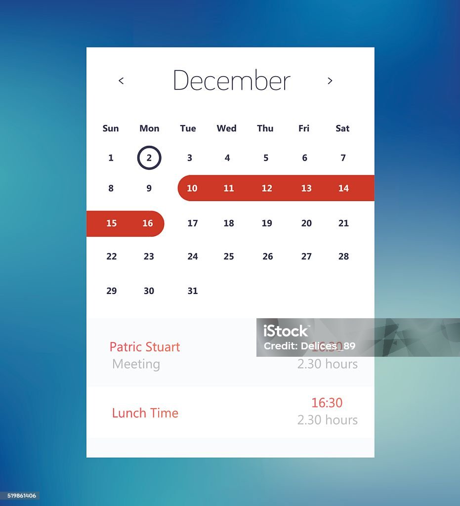 Calendar Ui Vector Vector Calendar Ui Element Stock Illustration - Download Image Now ...