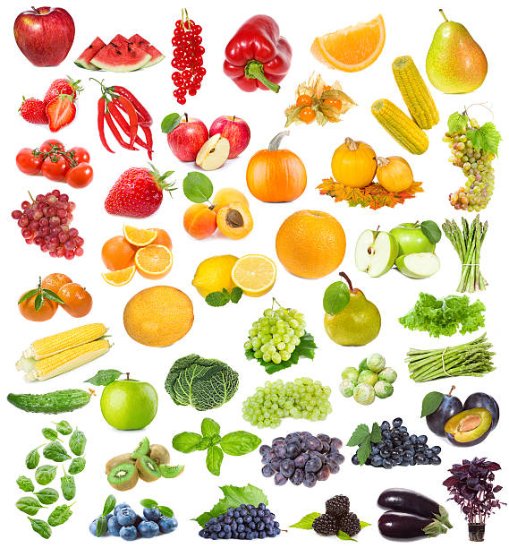 istock set with fruits, berries and herbs 519861593