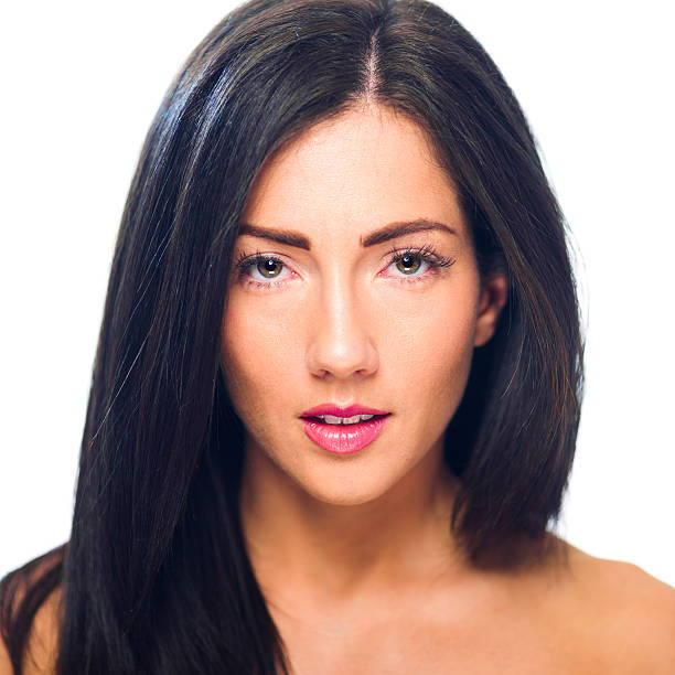 Head-shot of a young, beautiful Caucasian female stock photo