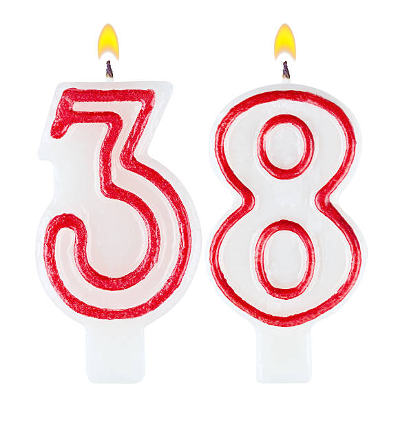 istock Birthday candles number thirty eight isolated on white 519863711