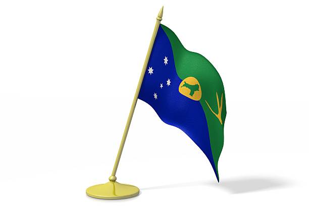 istock 3D flag of Christmas Island 519864052