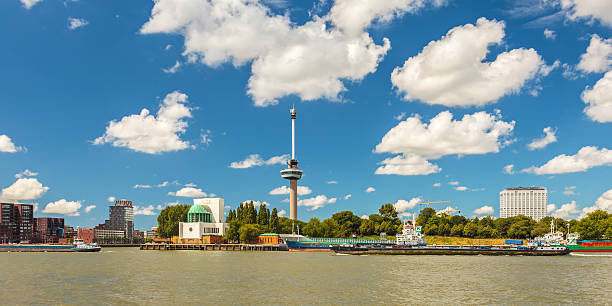 Cityscape of Rotterdam alongside the Maas river