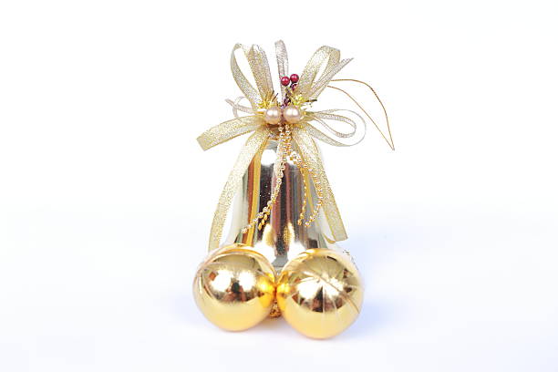 istock Christmas golden  bells on white background 9 519867229