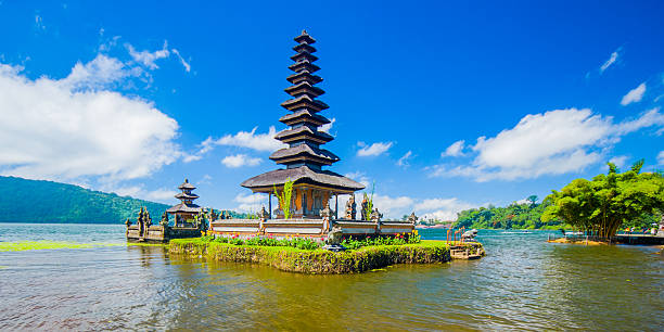Floating temple or Pura Ulun Danu temple on a lake Beratan. Bali Indonesia