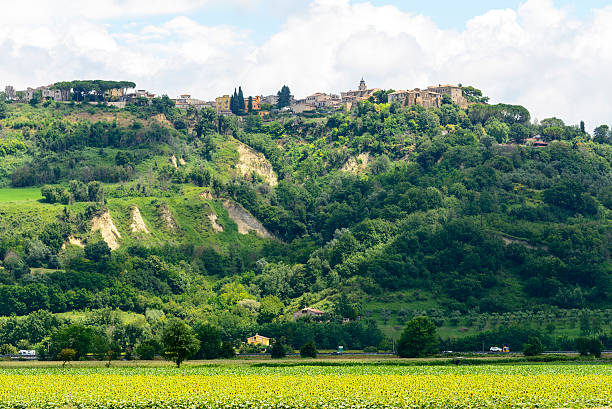 View of Magliano Sabina (Rieti, Lazio, Italy), historic town, at summer