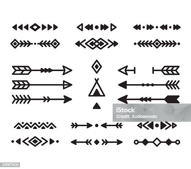 Native Design Elements Stock Illustration - Download Image Now - Arrow Symbol, Decoration, Design