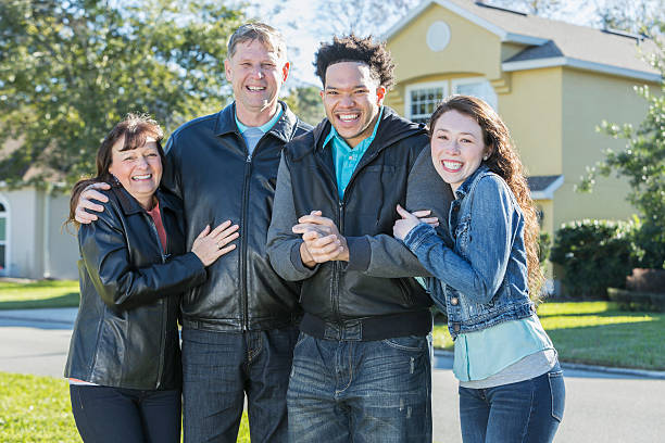istock Modern family - interracial couple with parents 519874094