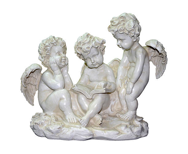 istock Statue little angels Cupid Isolated on white background. 519885555