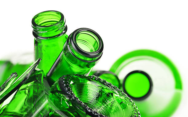 istock Pieces of broken glass over white background. Recycling 519887831
